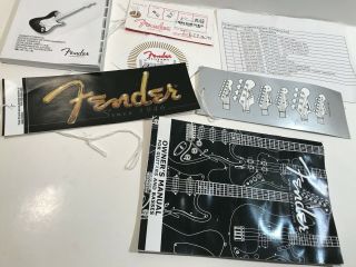 Vtg 2007 Fender Vg Stratocaster Ephemera Hang Tags Bumper Sticker Case Candy
