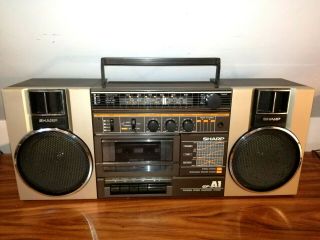 Sharp Gf A1 H Vintage Retro Stereo Cassette Recorder Ghetto Blaster Boombox