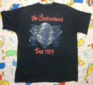 Vintage 80s 1989 Bon Jovi Forever The Brotherhood Tour Tshirt Size L/XL Fit 3
