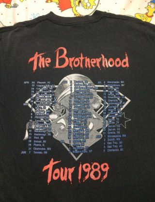 Vintage 80s 1989 Bon Jovi Forever The Brotherhood Tour Tshirt Size L/XL Fit 8