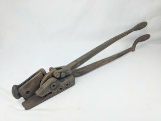 Vintage Signode Steel Strap Cutter - Handling Tool - Made In Usa