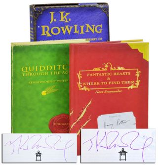 J.  K.  Rowling - Fantastic Beasts & Quidditch Through The Ages - 1st Us Ed - Both Signed