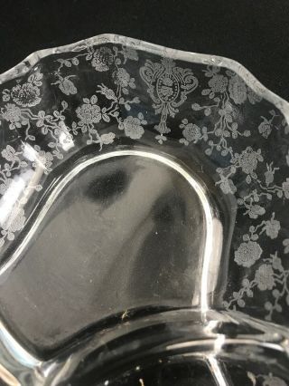 Vintage Cambridge Rose Point Etched Glass Divided Candy Relish Dish 3 Part B8 3