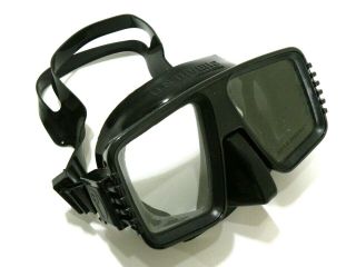Vintage U.  S.  Divers Aqua - Lung " Hawaii 2 " Divers Mask Tempered Glass Black