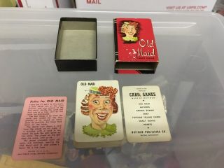 Vtg 1950s Whitman Old Maid Card Game Complete Set / (bonus Authors Game Inc. )
