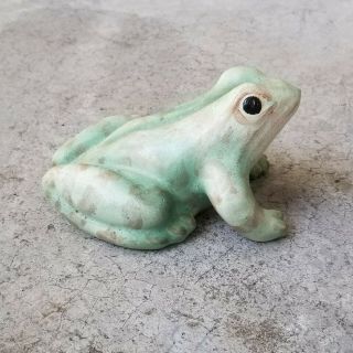 Vintage 1930 ' s Brush McCoy Pottery Frog Figurine Statue 3