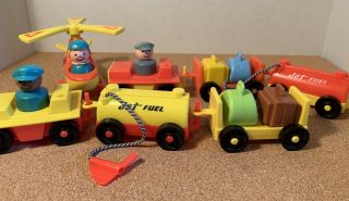 Vintage Fisher Price Little People Airport Accessories Helicopter Luggage Etc.