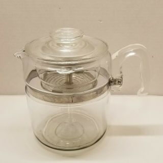 Vintage Pyrex Flameware 7759,  6 - 9 Cup Percolator Coffee Pot.  Complete