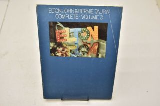 Vtg 1975 Elton John & Bernie Taupin Complete Volume 3 Sheet Music Book