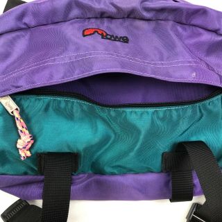 Vintage Lowe Alpine Waist Hip Bag Fanny Pack Purple Green Strap Nylon Outdoor