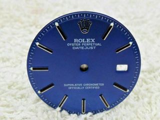 Vintage Rolex Oyster Blue Dial With Date Just 3035 Watch Repainted Dial Excel