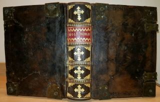 1608 GENEVA BIBLE / FINE BINDING / 14th CENTURY MANUSCRIPT LEAVES 2