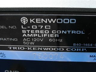 High - End Kenwood L - 07C Stereo Preamplifier Preamp MM MC Phono Sound 7
