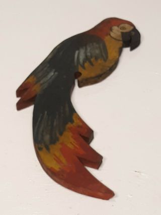 Vintage Hand Painted Wooden Parrot Great Colors Old Margaritaville Jimmy Buffett