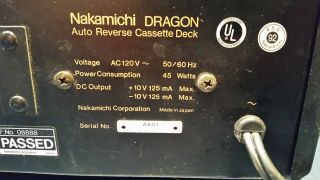 Nakamichi Dragon audiophile cassette deck - late model,  low usage 4