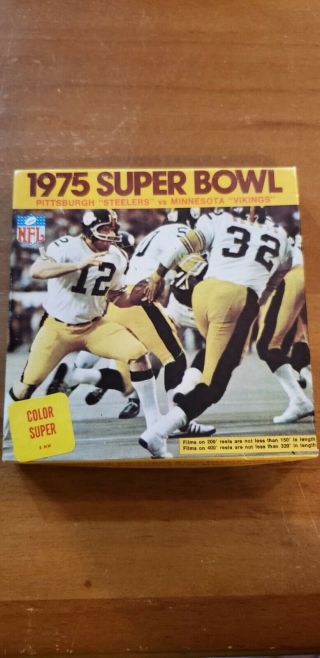 Vintage 8 Mm Reel Film Columbia 1975 Bowl Ix 9 Steelers Vs.  Vikings