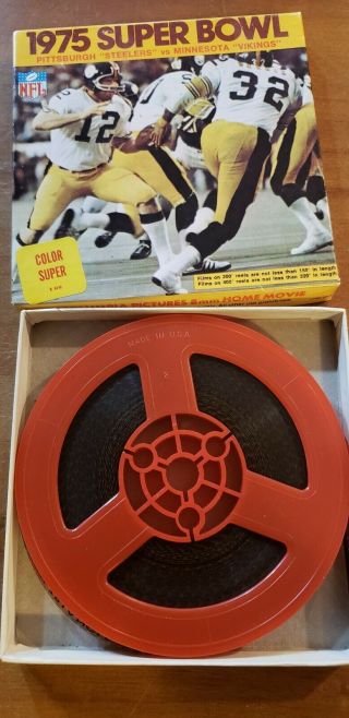 Vintage 8 MM Reel Film Columbia 1975 Bowl IX 9 Steelers Vs.  Vikings 4
