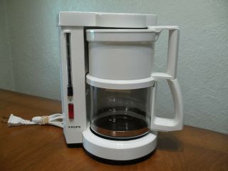 Vintage Krups Cafe Prima 4 Cup Coffee Maker White Type 105 Model Ds06850wso