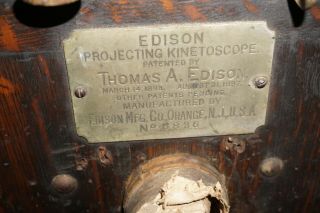 EARLY THOMAS EDISON PROJECTING KINETOSCOPE PROJECTOR,  MFG ORANGE,  NJ 1897 11