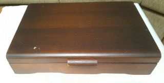 Vintage Wooden Silver Flatware Storage Chest Anti - Tarnish Red Interior