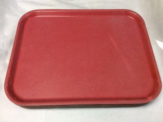 Vintage Bolta Food Serving Tray - 18x14 Rectangular Red Qty - 7 Made In Usa 1082s
