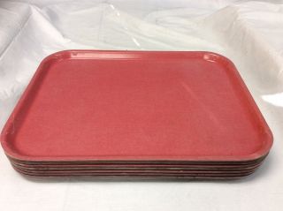Vintage Bolta Food Serving Tray - 18x14 Rectangular Red Qty - 7 Made In USA 1082S 2