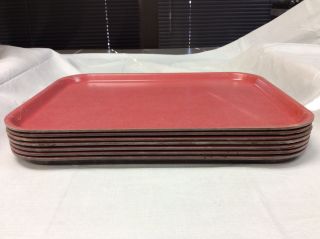 Vintage Bolta Food Serving Tray - 18x14 Rectangular Red Qty - 7 Made In USA 1082S 4