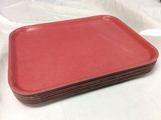 Vintage Bolta Food Serving Tray - 18x14 Rectangular Red Qty - 7 Made In USA 1082S 6
