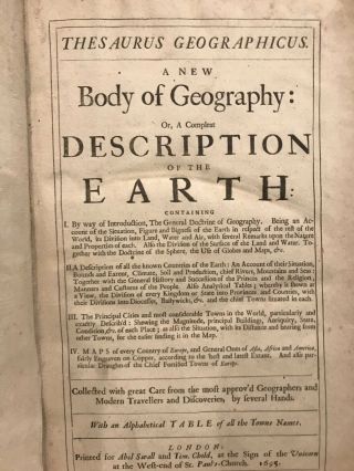 1695 1st English ed Thesaurus Geographicus ATLAS Illustrated Maps Voyages Moll 5