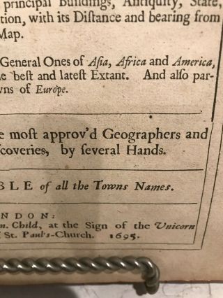 1695 1st English ed Thesaurus Geographicus ATLAS Illustrated Maps Voyages Moll 6