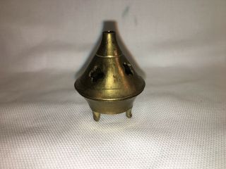 Vintage Mini Brass Footed Incense Cone Burner Design