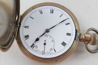 Vintage Gents Rolled Gold Full Hunter Pocket Watch Hand - Wind (112g)