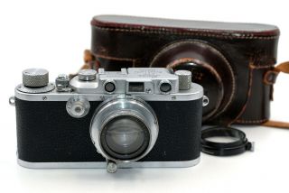 Leitz Leica Iii Drp,  W/ Lens Summar F=5cm 1:2,  Filter And Case - Pre War 1938