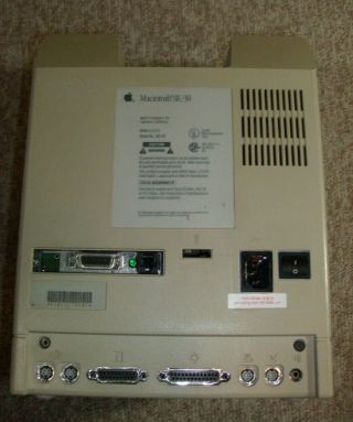Macintosh SE/30 M5119 with 10BaseT Ethernet card & Carrying bag - for parts/repair 4