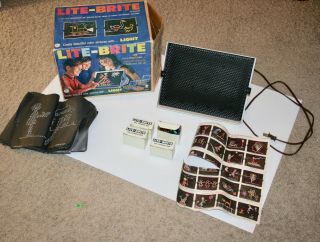 Vintage 1967 Hasbro Toy Lite - Brite Box -,  4 Boxes Pegs Patterns