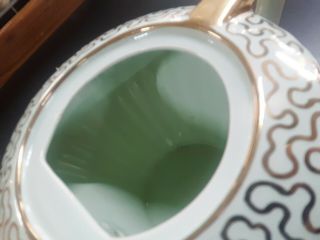 Vintage Sadler England Teapot Aqua blue and GOLD trim - 2132 8
