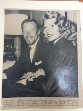 Vtg Wire Press Photo Actor Actress Rita Hayworth Dick Haymes Cover Girl Gilda