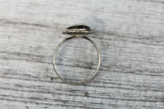 Vintage Cameo Resin Sterling Silver 925 Ring Black & White Pretty 8 5
