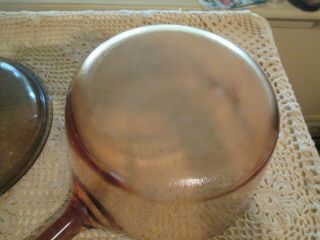 VINTAGE Corning Pyrex Vision Ware 2.  5 L Amber Glass Pot Sauce Pan with Lid U.  S.  A 5