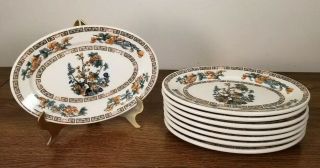 Vintage Syracuse China Indian Tree Pattern 8 " Oval Salad/bread Plates Set Of 8
