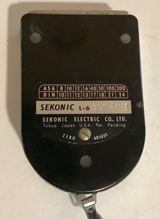Vintage SEKONIC L - 6 Camera Light Meter Exposure Meter L6 with Case,  VG 3