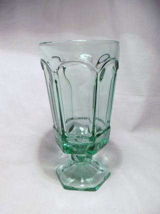 Set Of 8 Vintage Fostoria Light Green Crystal Glass Virginia Tea Glasses