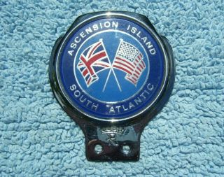 Vintage 1970s Ascension Island Motor Club Car Badge - South Atlantic Auto Emblem
