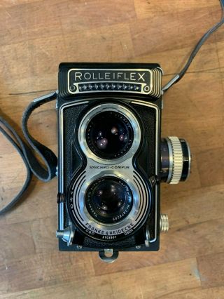 Rolleiflex Franke & Heidecke Tlr Synchro - Compur Tessar 1:3.  5 75mm Carl Zeiss
