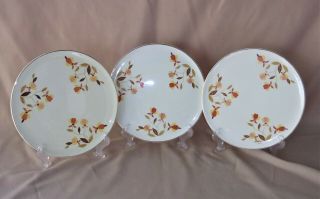 3 Cake Plates Vintage Hall China Jewel Tea Autumn Leaf