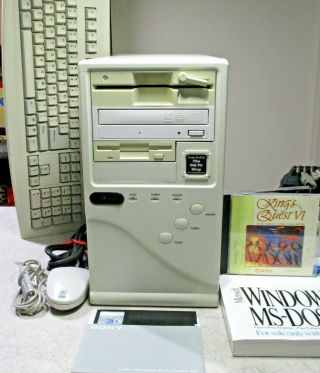 486 Dos Windows 95 Dual Boot Gaming Computer 3.  5 5.  25 Floppy Vesa Sound Blaster