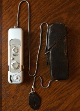 Vintage Minox B Spy Camera - Film Cartridge,  Leather Case W/chain