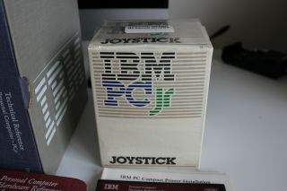 IBM PCjr with keyboard,  PSU,  Joystick,  Software,  and Tecmar jrCaptain 4