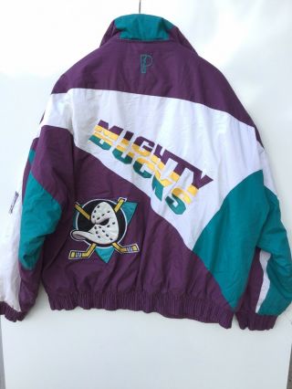 Anaheim Mighty Ducks Authentic Vintage Pro Player Jacket Xl Distressed