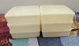 Set 6 Vintage Tupperware Square Away Sandwich Keeper Lunch Containers